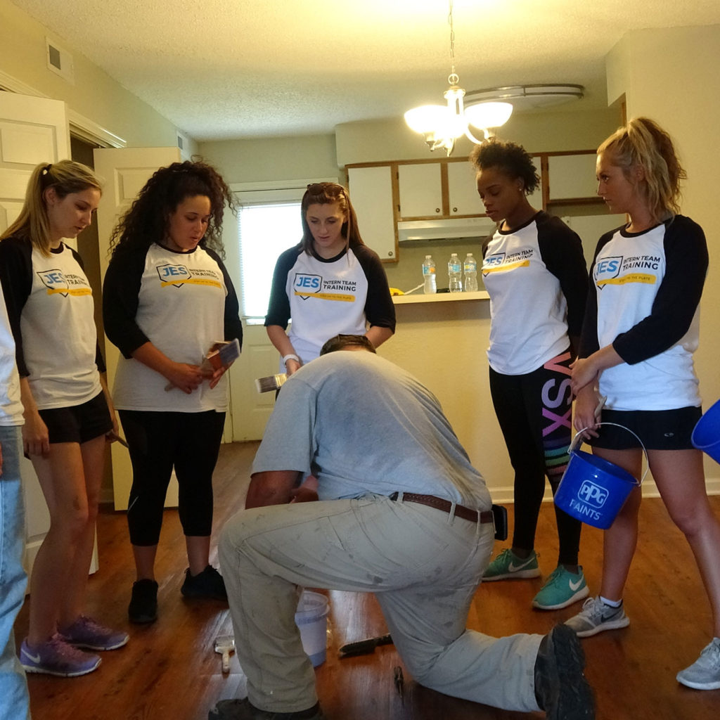 The Interns Receive Cleaning Instructions At North Hampton Village.
