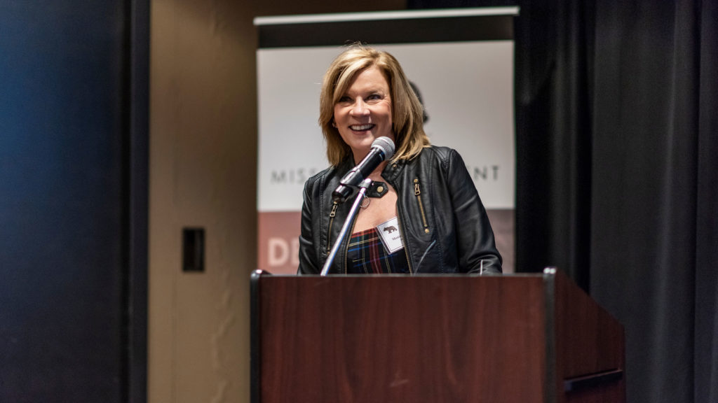 Executive Vice President Monica Swoboda highlights JES’ fundraising successes at the 2018 Employee Recognition Ceremony.